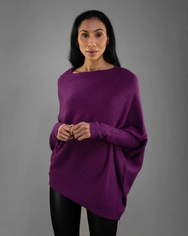 Robijn – Asymmetrische Wolken-Drapierte Pullover