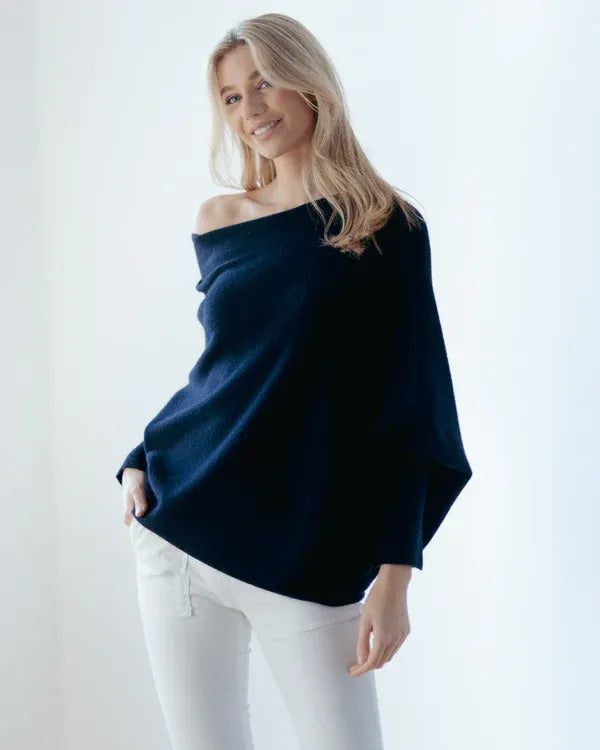 Robijn – Asymmetrische Wolken-Drapierte Pullover