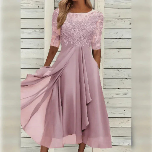 Hilda - Midi-Kleid aus Spitze und Chiffon