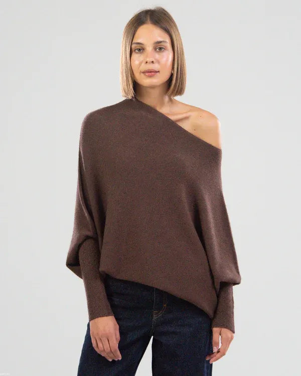 Robijn – Asymmetrische Wolken-Drapierte Pullover