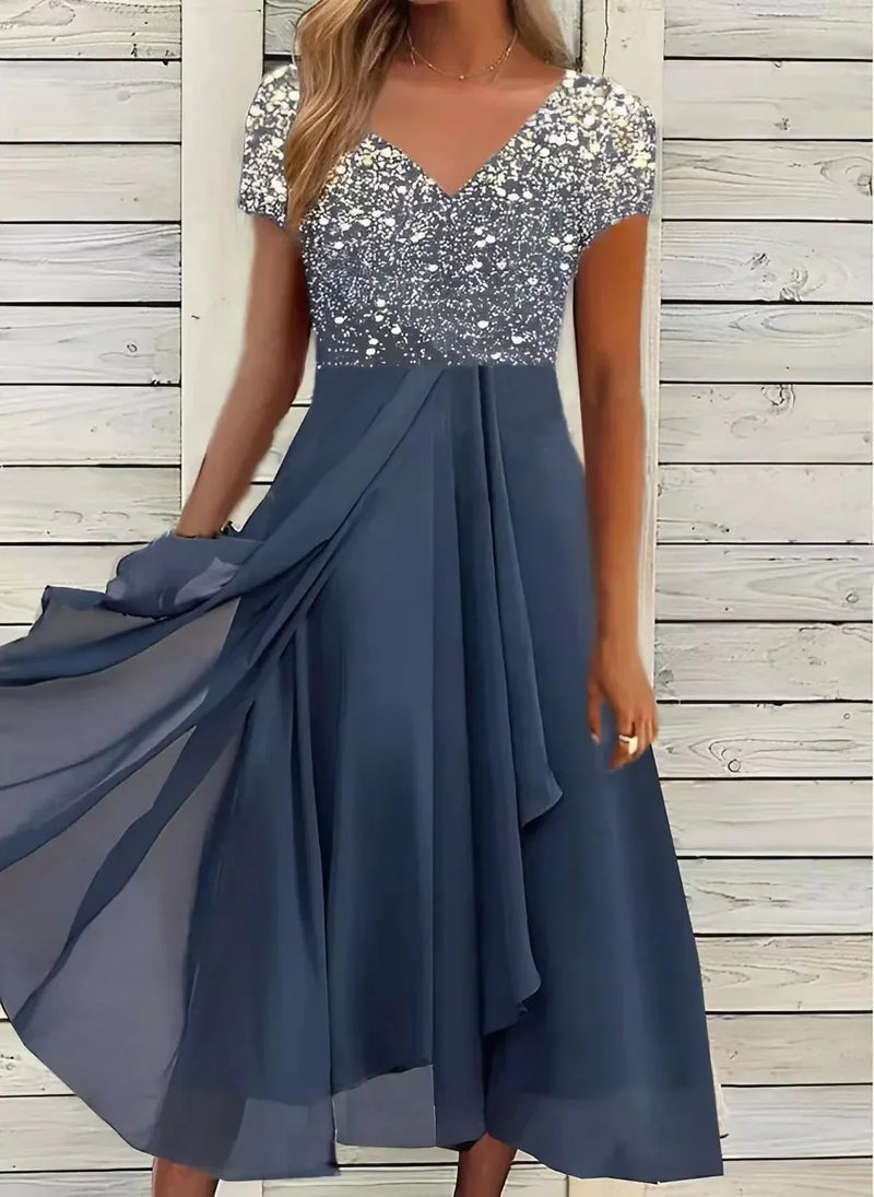 Adrienne - Chiffon-Party-Kleid für Damen