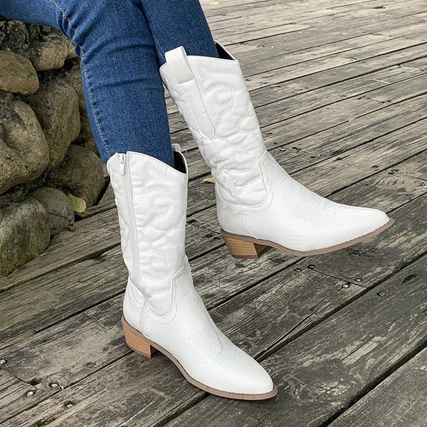 Sophia – Stilvolle Damenstiefel im Retro Western Cowboy