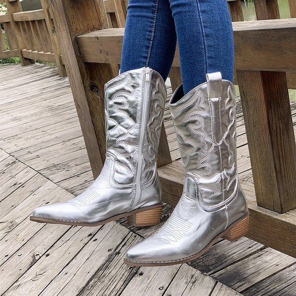 Sophia – Stilvolle Damenstiefel im Retro Western Cowboy