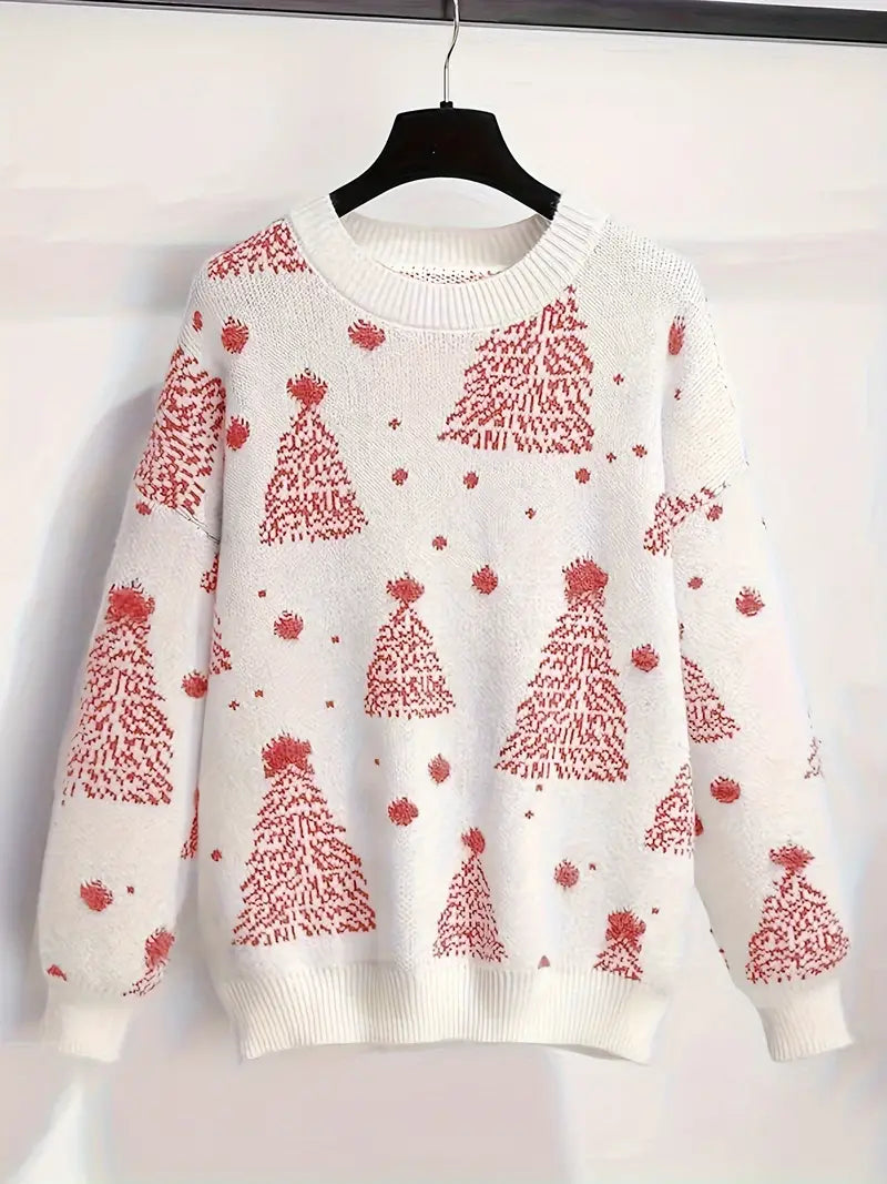 Bea - Pullover mit Weihnachtsbaum-Muster