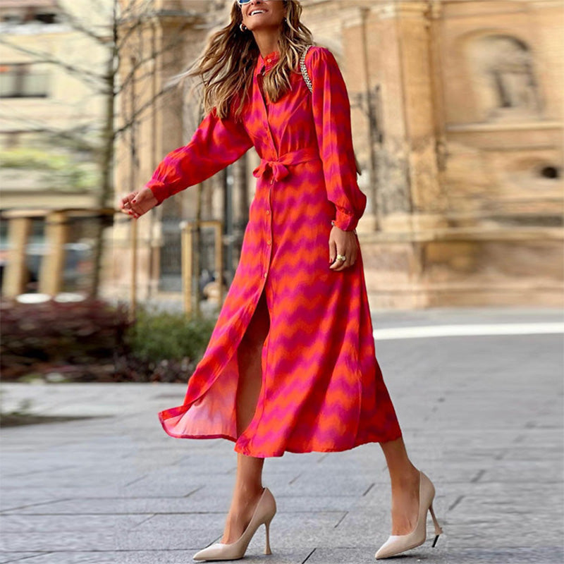 Tamara Bedrucktes elegantes Kleid mit halben Ärmeln