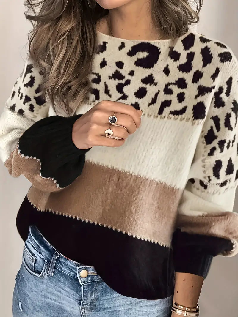 Zia - Sweater mit lebhaftem Leopardenmuster