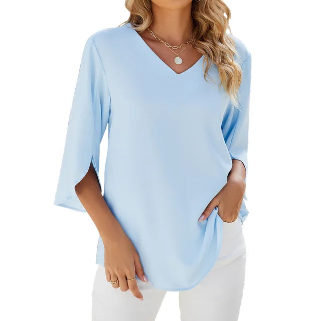 Sophie - V-Ausschnitt Bluse für Damen