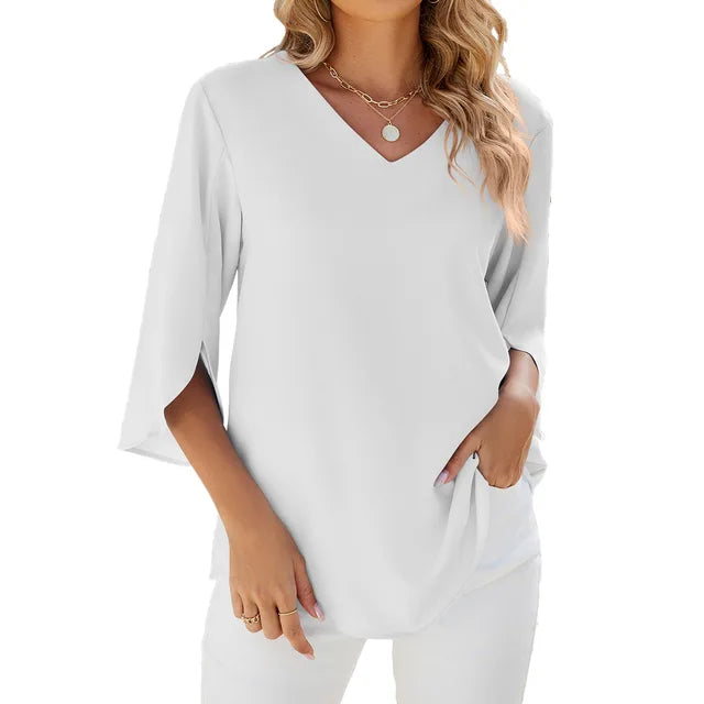 Sophie - V-Ausschnitt Bluse für Damen