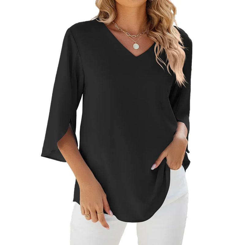 Sophie - V-Ausschnitt Bluse für Damen