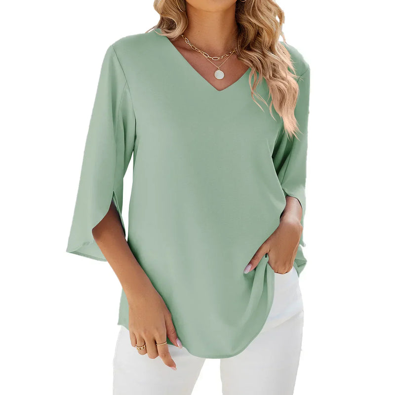 Sophie - V-Ausschnitt Bluse für Damen