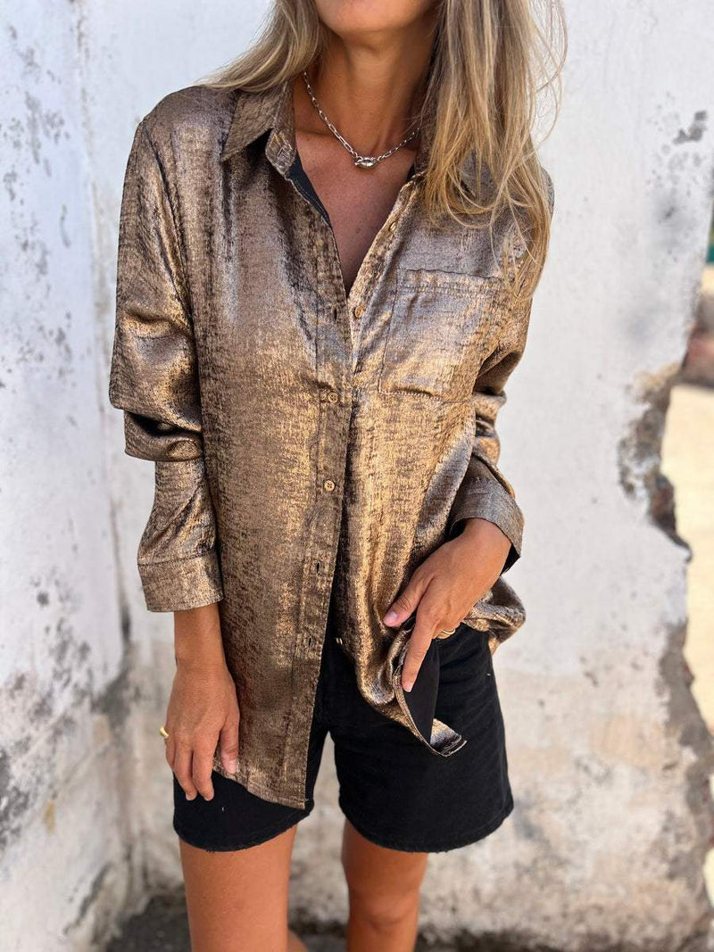 Marloes - Metallische Bluse