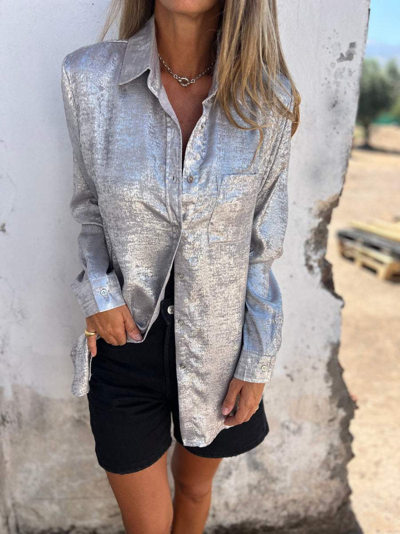 Marloes - Metallische Bluse