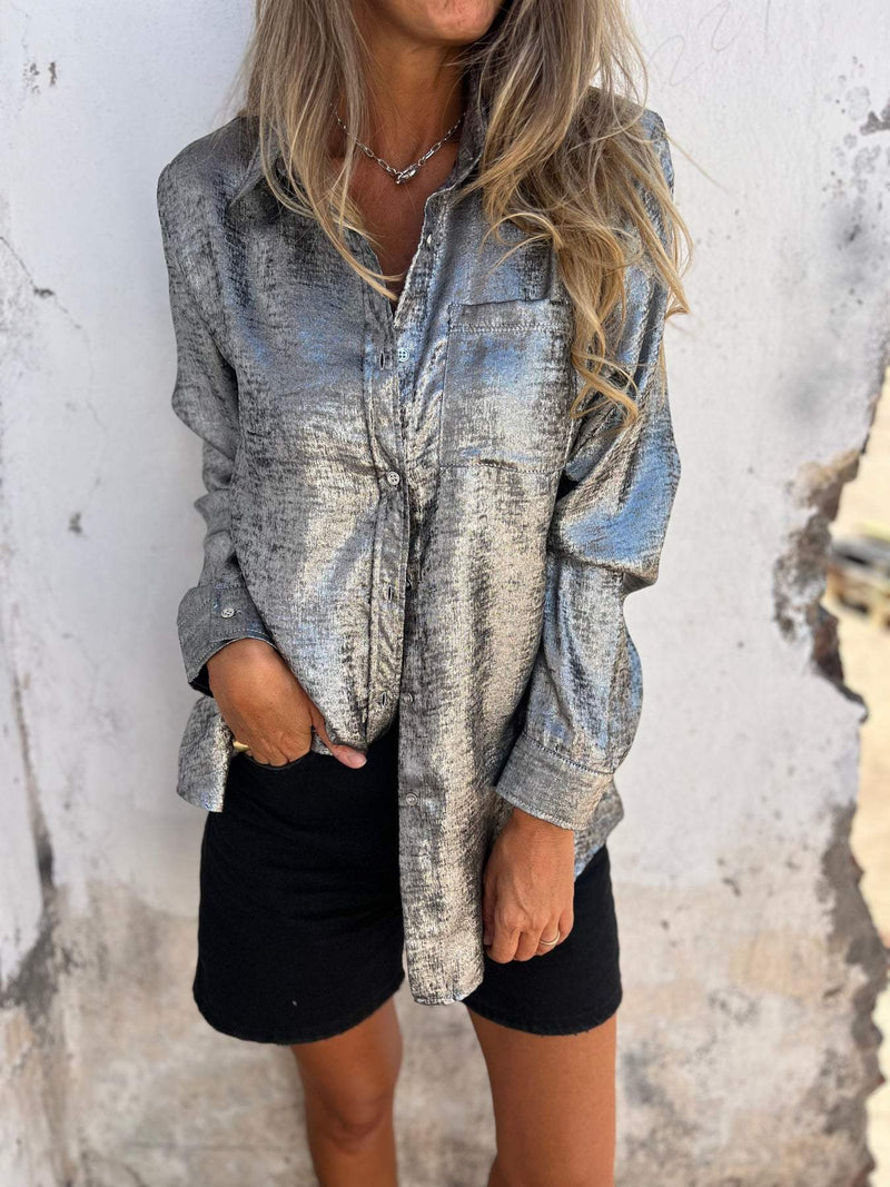 Marloes - Metallische Bluse