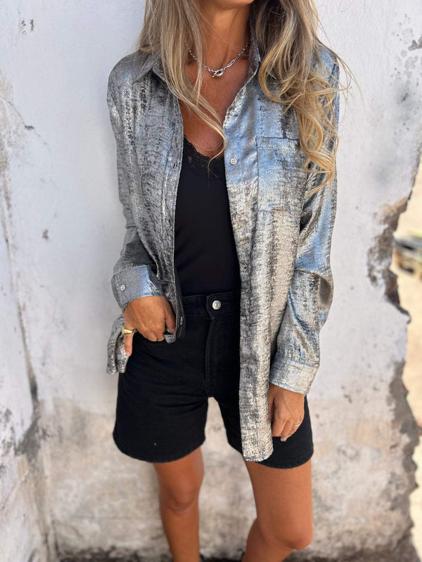 Marloes - Metallische Bluse