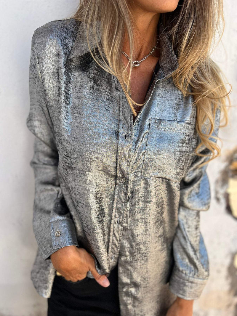 Marloes - Metallische Bluse