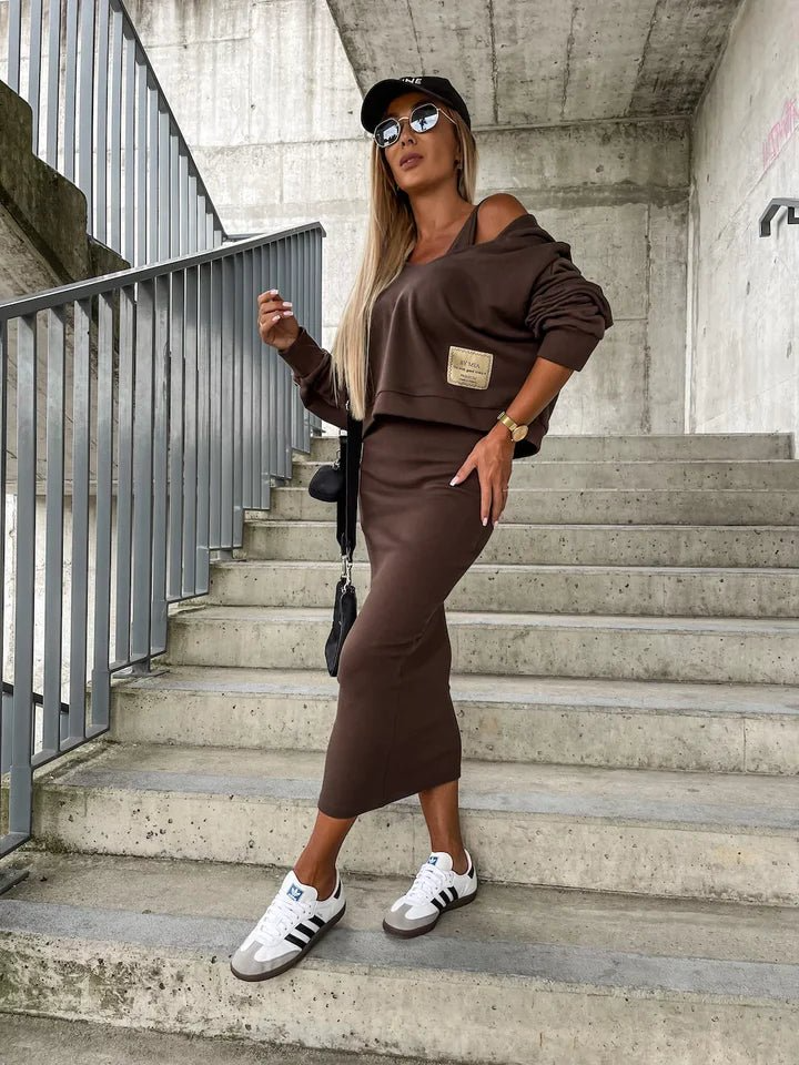 LILIAN Kleid und Sweatshirt-Set - Komfort und Stil in Einem