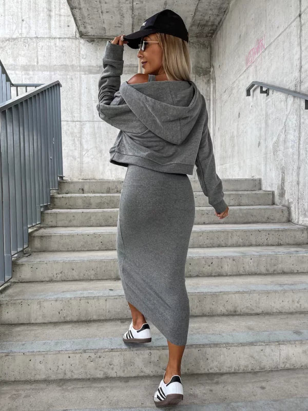 LILIAN Kleid und Sweatshirt-Set - Komfort und Stil in Einem